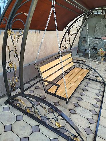 Садовые качели: Садовые качели Металл, Со спинкой, С крышей — 3