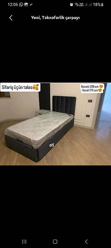 tek kravat sekilleri: Təknəfərlik çarpayı - Modellər: bazasız və bazalı variant - Qiymətlər — 1