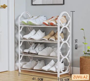 4 Mərtəbəli Ayaqqabı Rəfi – 54.5 × 41.5 × 18.5 sm 💡 Məhsulun Təsviri