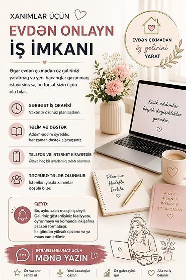 online operator iş elanları: Çağrı mərkəzi operatoru, Qadın, Təcrübəsiz — 1