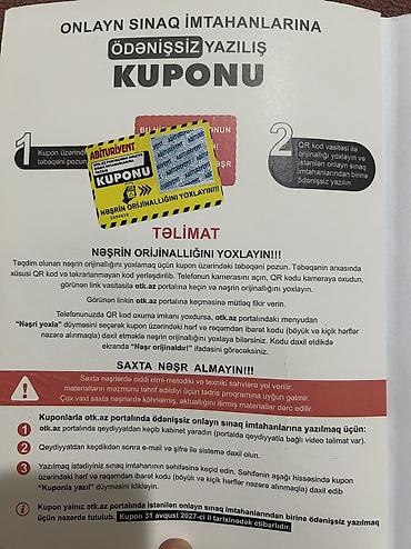 Testlər: - Kitab təzədir cırıq vərəqləri yoxdur, cavabları arxasında qalır — 2