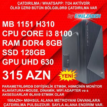 Elvin Emilzadə: Masaüstü Kompüter "ATX 320-2 DDR4 1151 H310/Core i3 8100/4GB DDR4