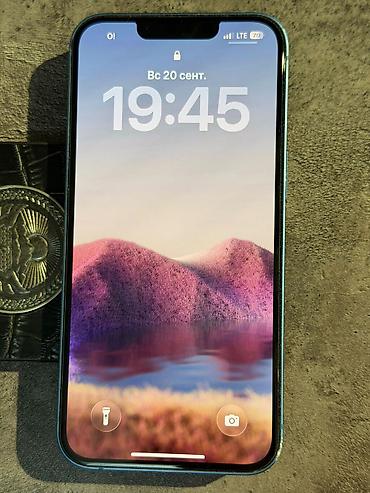 айфон за 1000: IPhone 13, Б/у, 128 ГБ, Blue Titanium, Защитное стекло, Чехол, Кабель, 75 % — 2