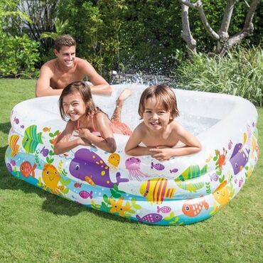 бассейн продаю: Детский надувной бассейн 159х159х50 см "Аквариум" 340 л, от 3 лет
