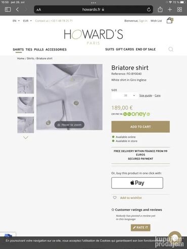 Košulje: Original BRIATORE Roma kosulja L NOVA 100% extra fine cotton kao da — 6