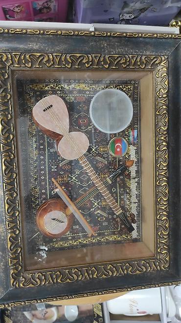 ucuz tar: Dekorativ çərçivədə Azərbaycan musiqi alətləri kompozisiyası - Şüşə — 2