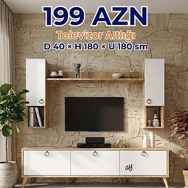 подставка: Televizor altlığı və divar modulu dəsti Qiymət: 199 AZN Ölçülər — 1