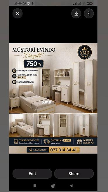 gence mebel: Klassik tərzdə uşaq/yeniyetmə otağı mebel dəsti Tərkib: - Tək — 1