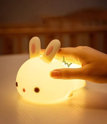 Рабочие настольные лампы: Ночник Big Face Rabbit Silicone Light — мягкий пищевой силиконовый — 11