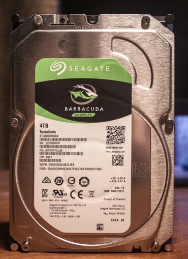 жёсткий диск компьютера: Маалымат алып жүрүүчү, Жаңы, Seagate, HDD, 4 ТБ, 3.5", ПК үчүн