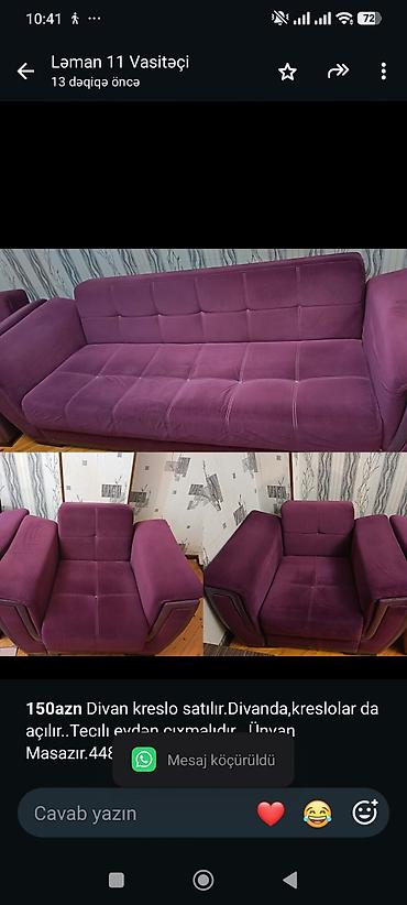 *150azn* Divan kreslo satılır.Divanda,kreslolar da açılır. Tecılı