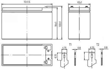 Baterije: NPP NP12-7Ah – olovno-kiselinska VRLA (AGM) baterija 12V Ključne — 1