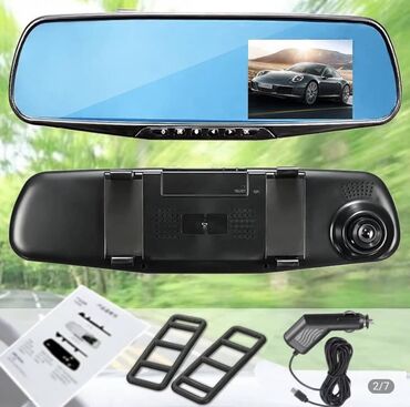 зеркало с камерой: Зеркало заднего вида с ЖК-дисплеем, HD 1080Р 2,8 ", видеорегистратор с