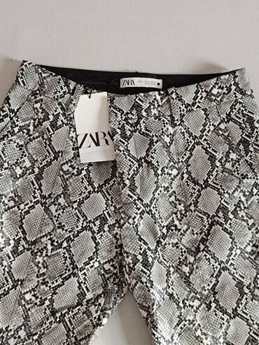 lanene pantalone stradivarius: S (EU 36), Spušteni struk, Ravne nogavice