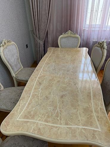 salon bas vanasi: Klassik üslubda yemək və qonaq otağı dəsti Tərkib: - Yemək masası + 6 — 5