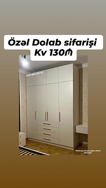 skaf satilir: Düz dolab, Yataq otağı üçün, Qarderob, Açılan, Korpuslu, 5 qapı — 1