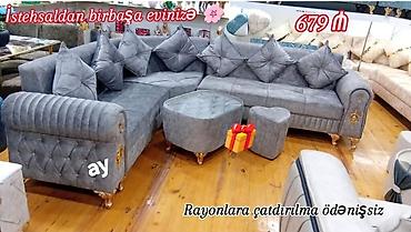 tək divan satışı: Məhsul: Künc divan dəsti - Model: L formalı künc divan - Rəng: Boz — 1