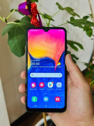 телефоны samsung: Samsung Galaxy A10, Колдонулган, 32 ГБ, түсү - Кара, 1 SIM, 2 SIM