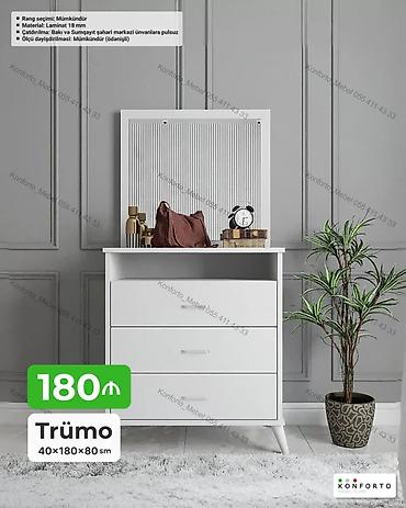 Komodlar: Trümo – 40×180×80 sm - Rəng seçimi: mümkündür - Material: 18 mm — 1