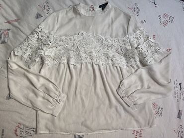 amisu pantalone: M (EU 38), Jednobojni, bоја - Bela