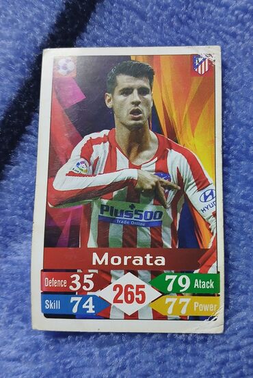 Qrammofon və patefonlar: Alvaro Moratanın təsvir olunduğu futbol kartı. Kartda oyunçunun