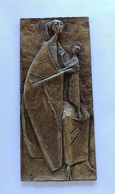 Stilske umetničke slike: Prof. ERVIN HUBER Bronza Bogorodice s detetom. Prof. Erwin Huber — 2