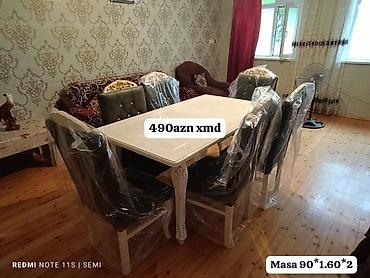 Ev və bağ: Yemək otağı üçün masa və 6 stul dəsti. Xüsusiyyətlər: - Rəng: ağ — 1