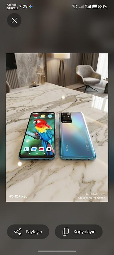 honor 9 pad: Redmi 10, 64 GB, rəng - Mavi, Barmaq izi — 1