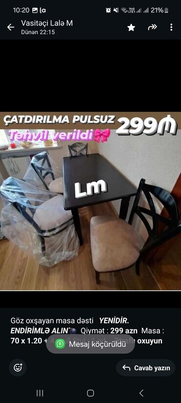 sallanan stullar: Göz oxşayan masa dəsti _*YENİDİR. ENDİRİMLƏ ALIN💣*_ Qiymət : *299