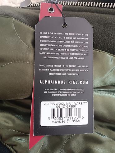 карго мешок: Alpha Industries Wool MA-1 Varsity — OG-107 Green Стильная — 7
