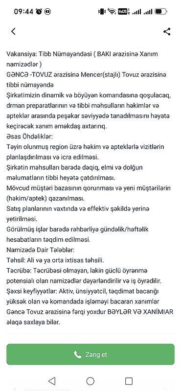 Vakansiya: Tibb Nümayəndəsi (Bakı və Gəncə–Tovuz bölgəsi) Şirkətin lalafo.az -da Vakansiya: Tibb Nümayəndəsi (Bakı və Gəncə–Tovuz bölgəsi) Şirkətin