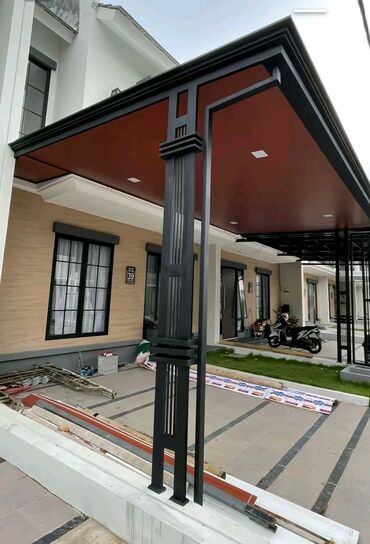 ворота автоматические для гаража: Müasir metal pergola və dayanacaq örtüyü – fasad və həyət üçün lalafo.az -da ворота автоматические для гаража: Müasir metal pergola və dayanacaq örtüyü – fasad və həyət üçün