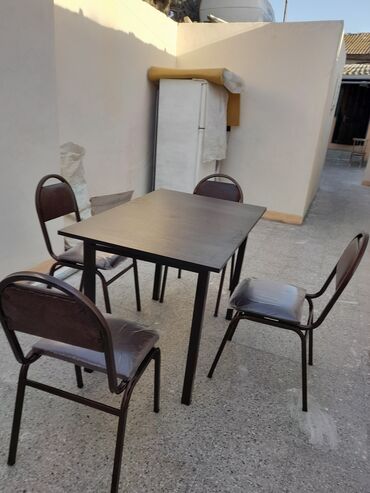 Masa və oturacaq dəstləri: Qonaq otağı üçün, Yeni, Açılmayan, Kvadrat masa, 4 stul — 8