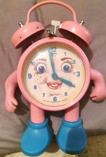 Antikvarni satovi: Stari dečiji sat Miss Ticki Tack - vintage Stoni dečiji sat budilnik