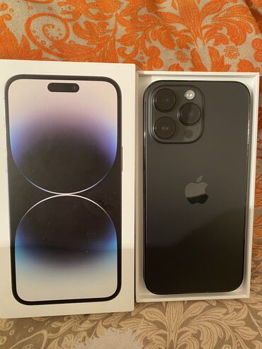 Apple iPhone: IPhone 14 Pro Max, 128 GB, Matte Space Gray, Simsiz şarj, Face ID, Sənədlərlə