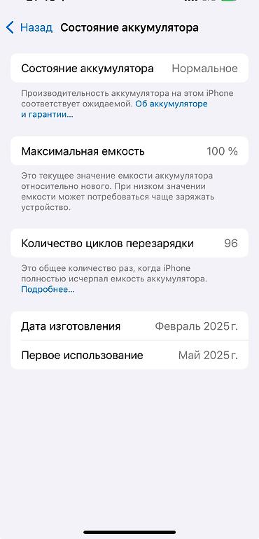 core: IPhone 16, Б/у, 128 ГБ, Black Titanium, Кабель, Защитное стекло, Коробка, 93 % — 6