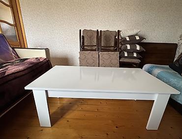 metbex stol: Ağ rəngli aşağı oturma masası - Material: MDF/LDSP tipli lövhə, hamar — 1