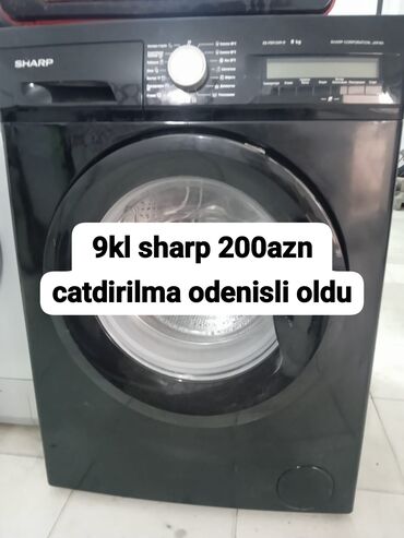 Paltaryuyan maşın Sharp, 9 kq, Avtomat, Qurutma var, Kredit yoxdur, Ünvandan götürmə, Ödənişli çatdırılma