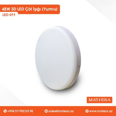 Digər elektrik malları: 🔸 LED Lampa — "48W 3D LED Çöl İşığı (Yumru) LED-011" QİYMƏT TƏKLİFİ