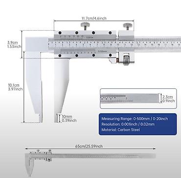 bor masini: Vernier kaliperi Model: ETOPOO 500 mm. Asan işləmə və etibarlı — 1