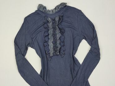 niebieska bluzki z długim rękawem: Блуза жіноча, S, стан - Хороший