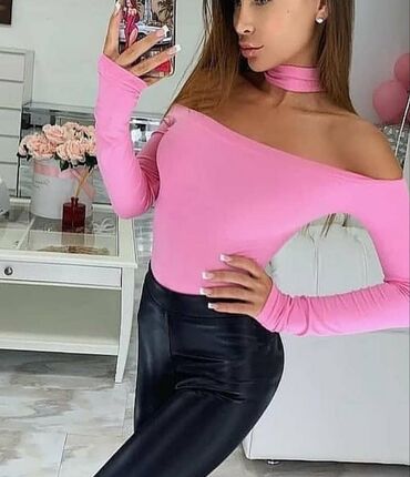 bluza 42: XL (EU 42), Lycra, Single-colored, color - Pink