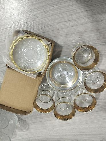 çay servisi: Çay dəsti, rəng - Qızılı, Şüşə — 2