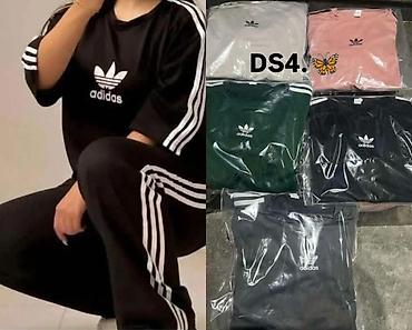 zute pantalone: Dvodijelni sportski komplet (majica + trenerka) sa tri pruge i — 4