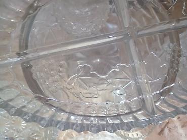 фрукты в корзине: Набор стеклянных/хрустальных салатниц и блюд - Большая круглая — 1
