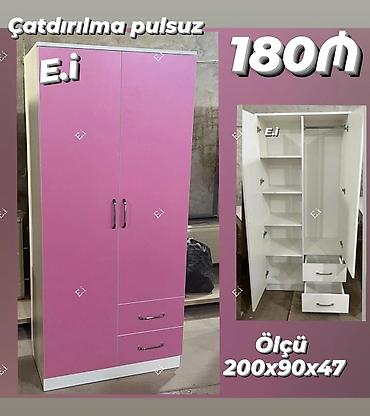 siyirme: İki qapılı geyim dolabı - Ölçü: 200x90x47 sm (bəzı vizuallarda — 2