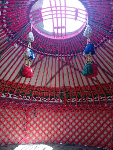 Аренда юрт: Аренда юрты, Каркас Деревянный, 75 баш, С полом, Стол, Стулья — 11