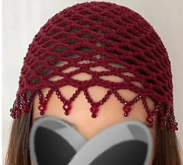 Бижутерия: Xəzinə üslubunda toxunma saç toru (crochet hair cap) - Model: əl işi — 3