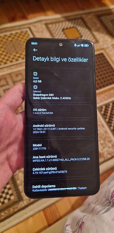 redmi pad 6: Redmi Note 11, 128 GB, rəng - Qara, Barmaq izi — 6