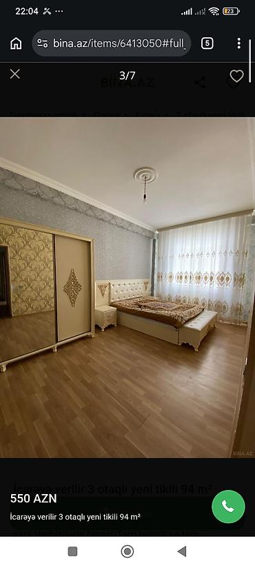Аренда квартир: 1 nefer oglan lazmdi tecili İcarəyə verilir: 3 otaqlı yeni — 2